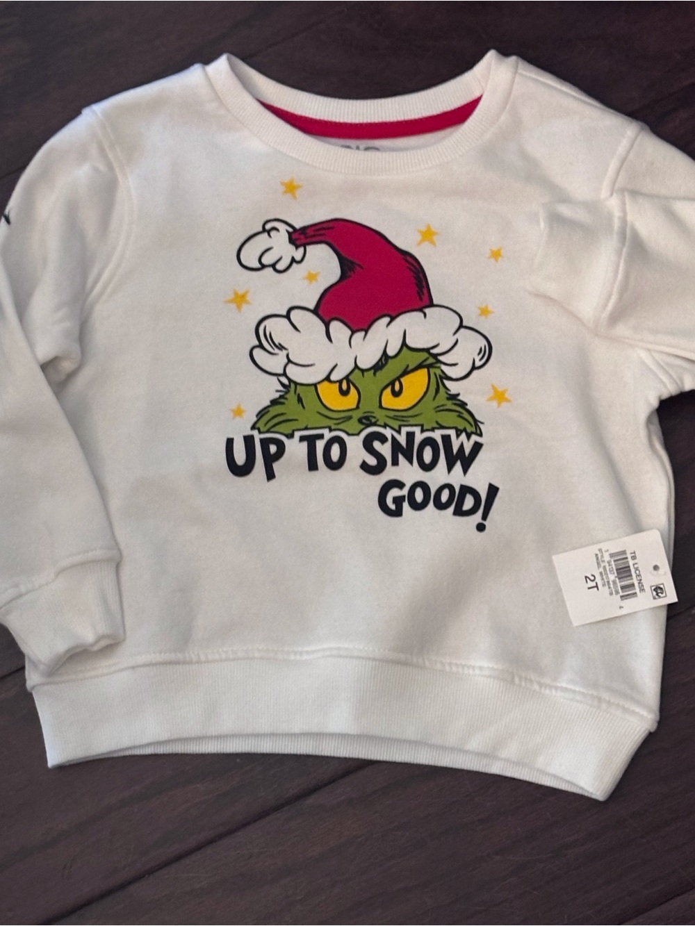 The Grinch 'Up to Snow Good' White Kids Sweatshirt 2T